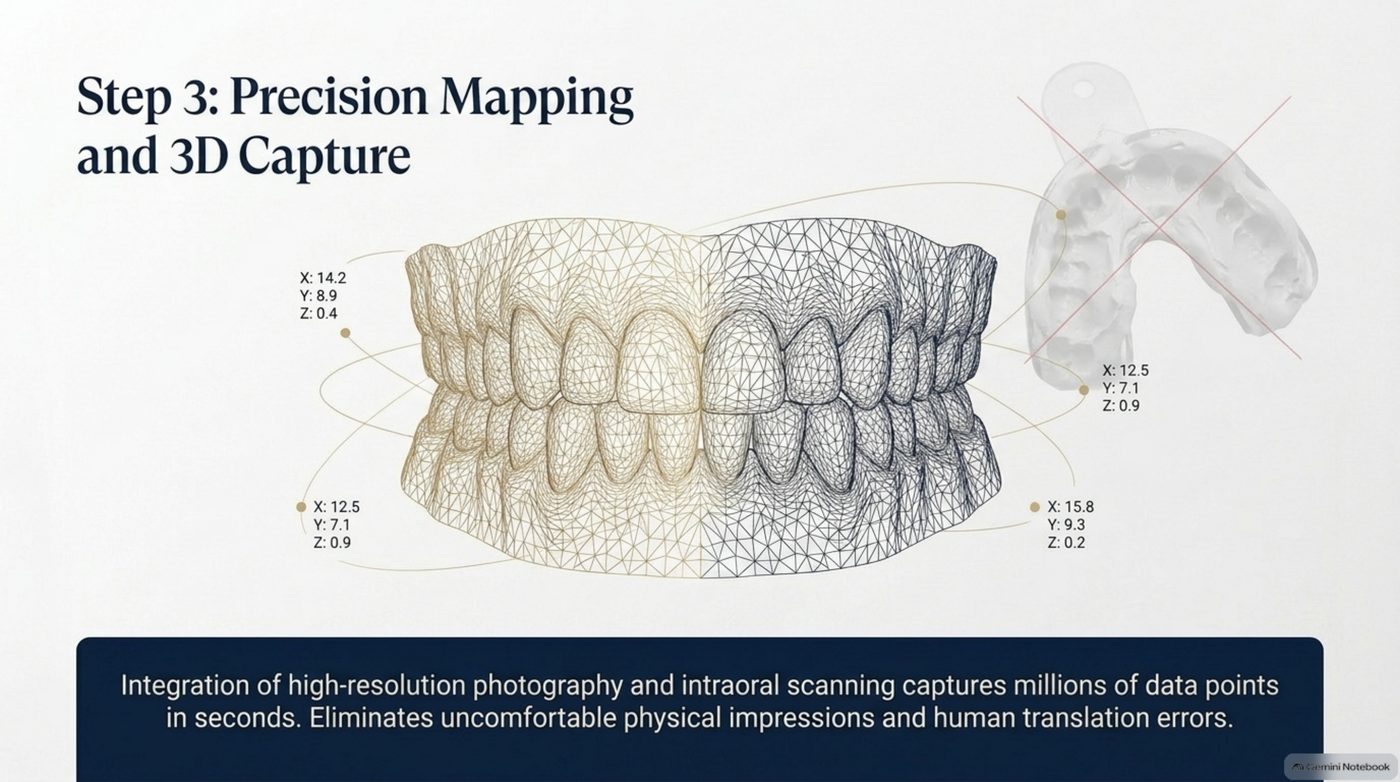 Step 3 of the digital smile roadmap: precision mapping and 3D capture with coordinate readings