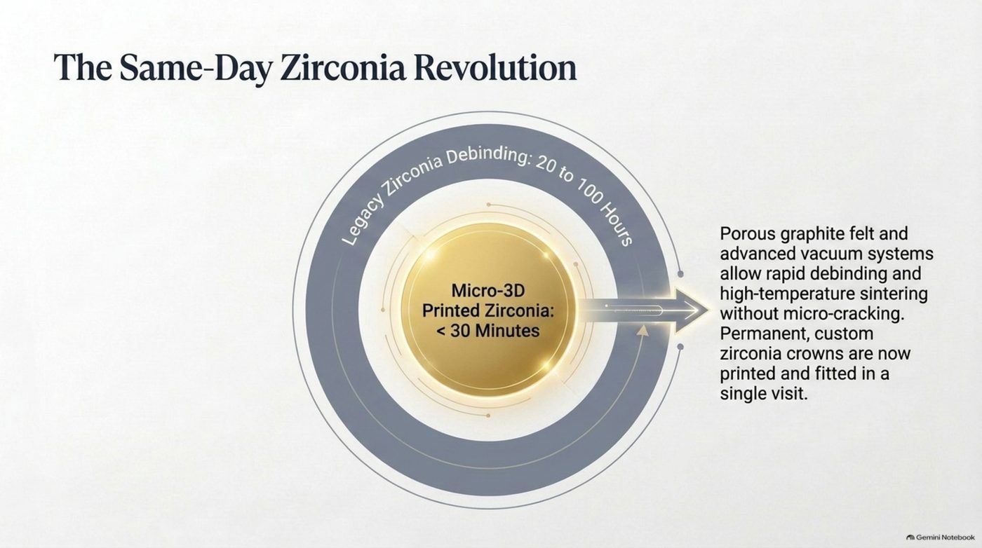 The same-day zirconia revolution: micro-3D printed zirconia in under 30 minutes