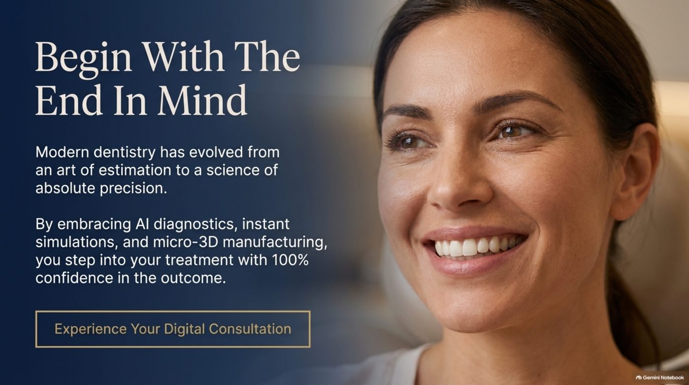Closing slide of the digital smile roadmap: begin with the end in mind